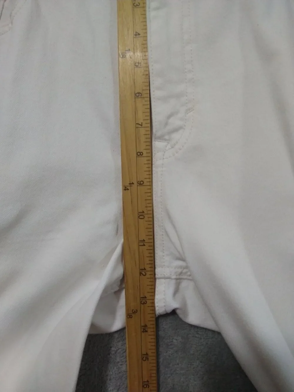 Banana Republic Jeans Mens 36x32 White Denim Straight Fit Stretch Mid Rise